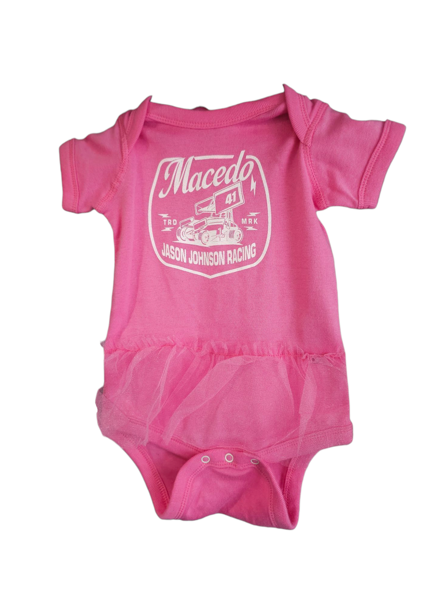 Toddler Trademark Design Onesie (Neon Pink Tutu Onsie)