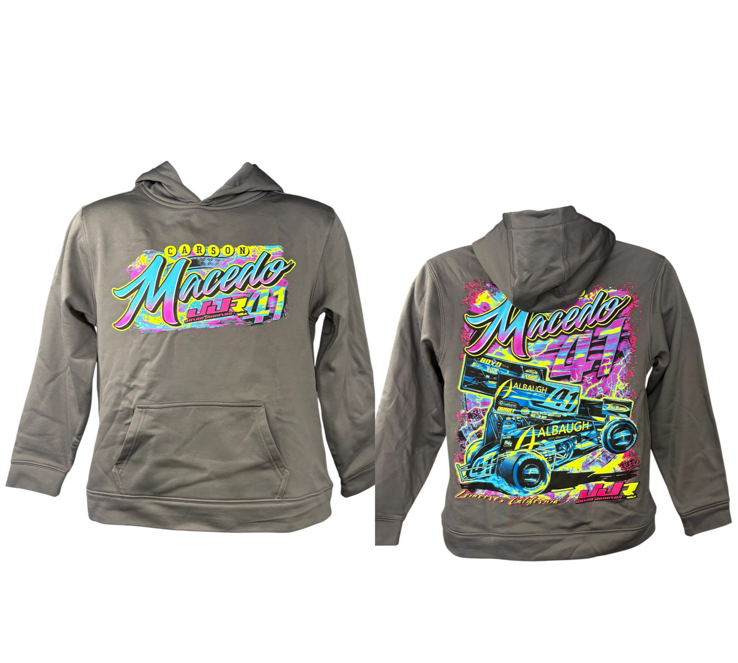 Youth 2025 Neon Polyester Hoodie (Dark Smoke Grey)