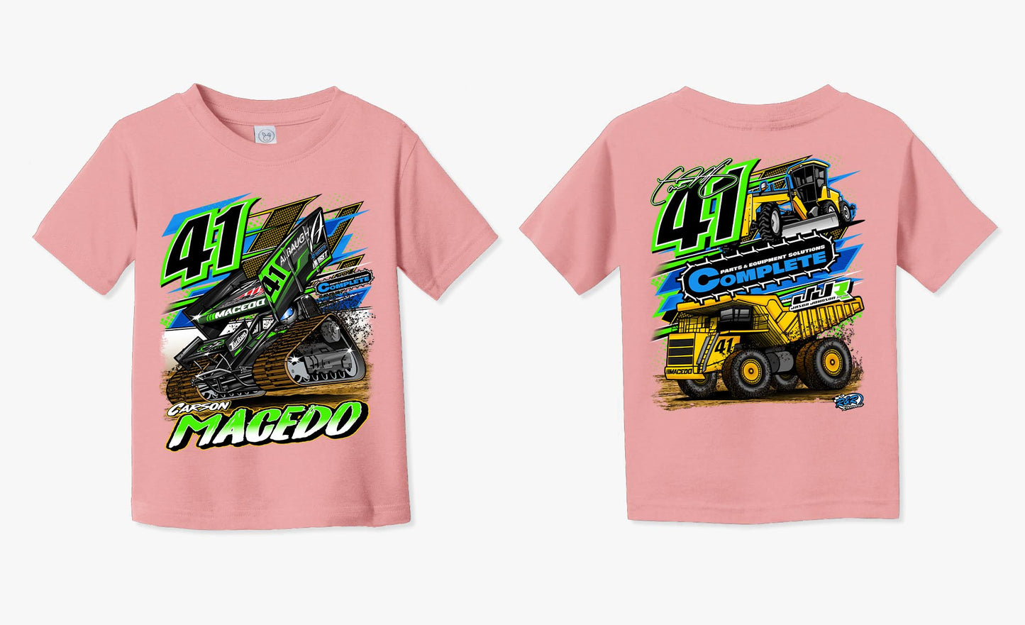 Toddler Pushing Dirt Design T-Shirt (Mauve)