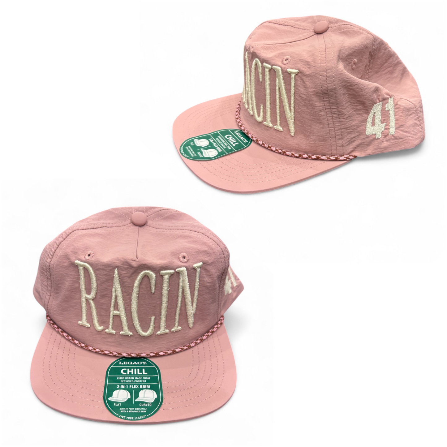 Ladies Racin Snap back Hat (Assorted Pink Styles)