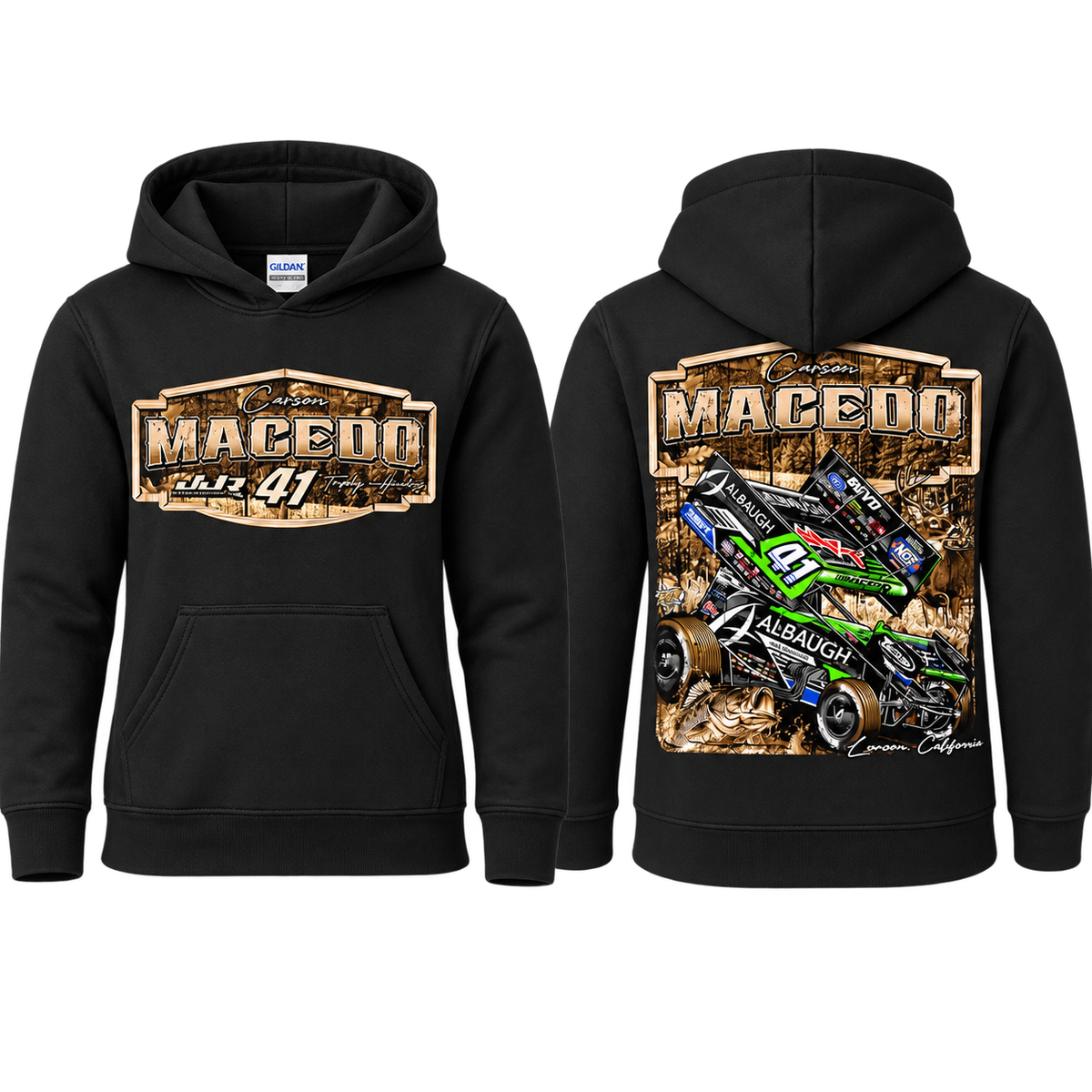 Toddler/Youth Huntin' Horsepower Design Hoodie (Black)