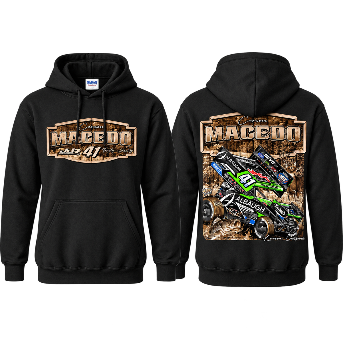 Huntin' Horsepower Design, Hoodie (Black)
