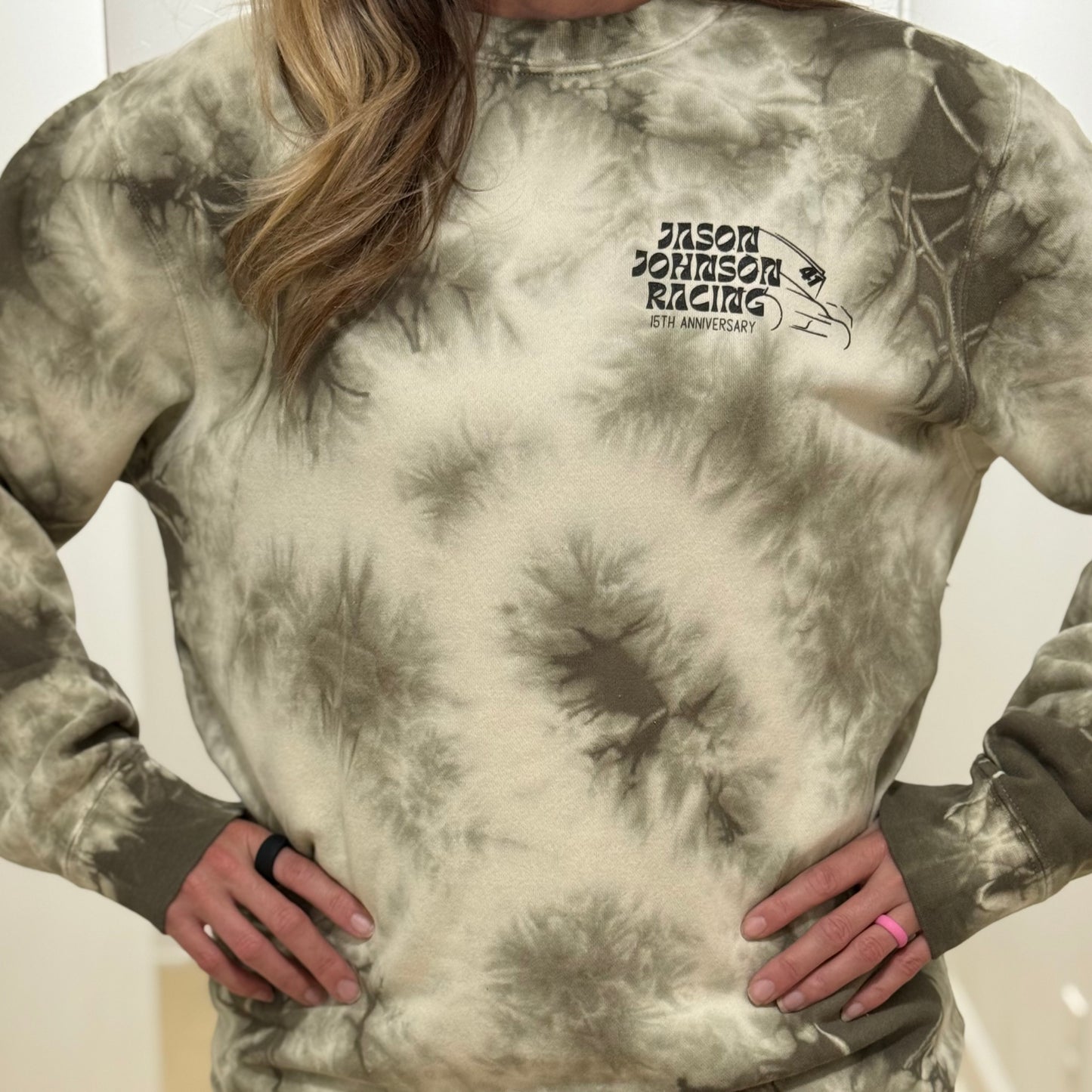 Our Brand. Our Story. Tie-Dye Crewneck Sweatshirt (Olive)