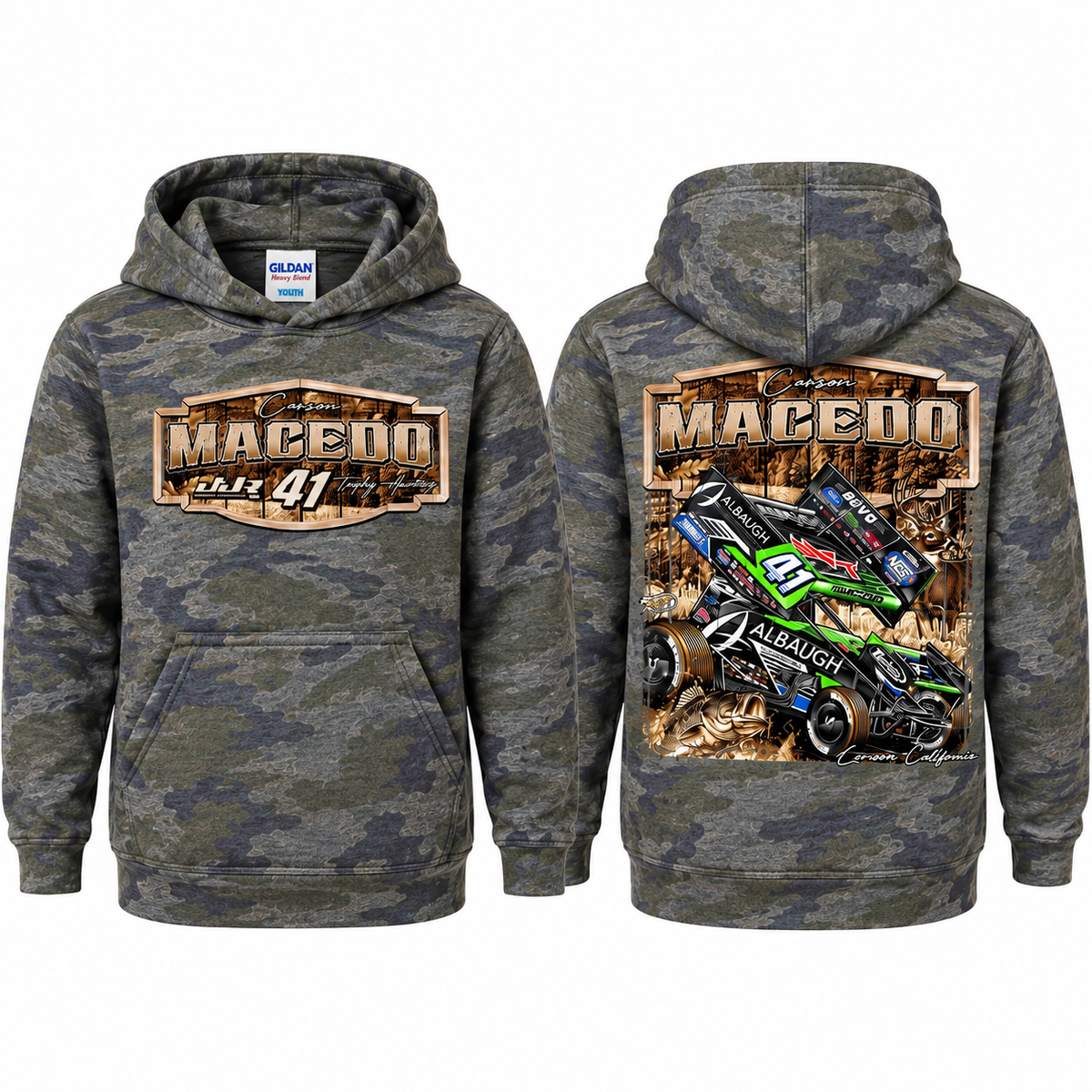 Toddler/Youth Huntin' Horsepower Design Hoodie (Camo)