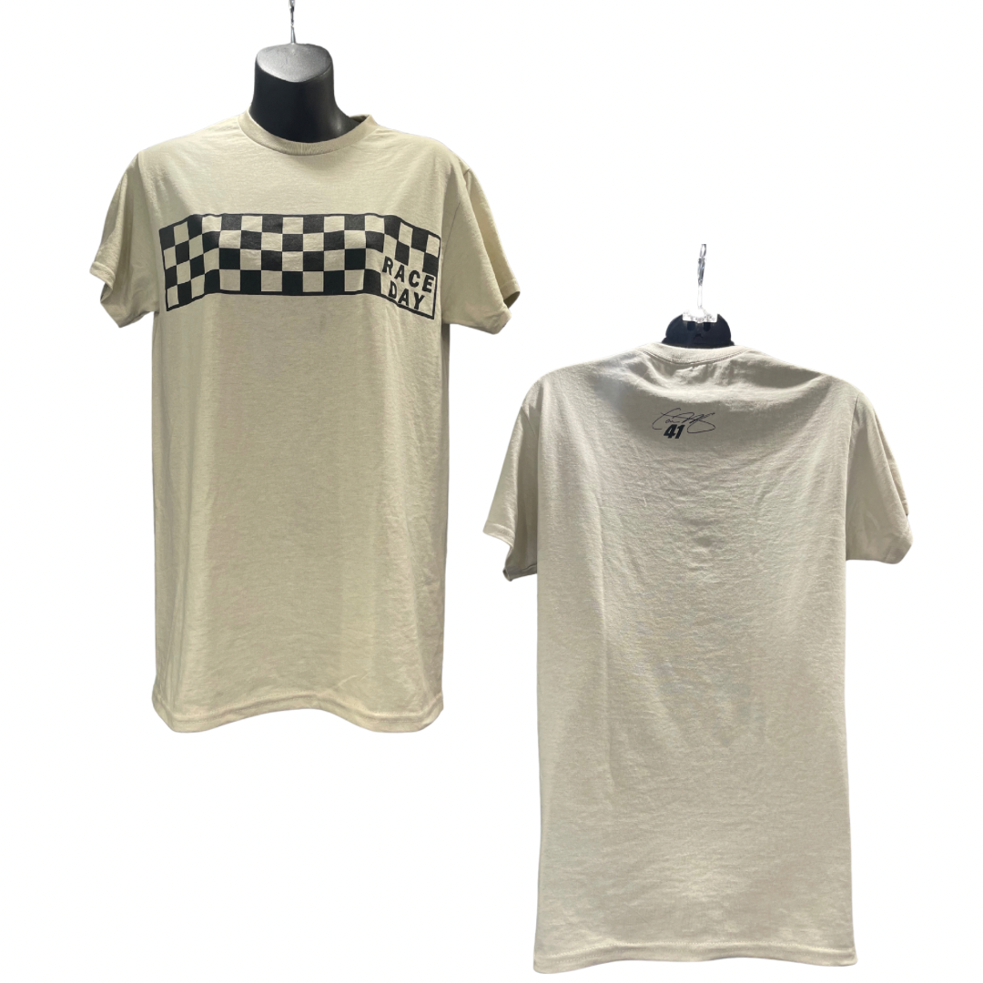Checkered Race Day T-Shirt (Sand)