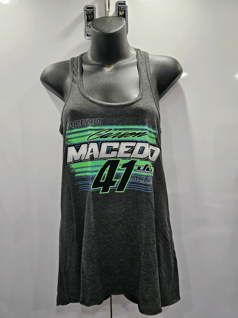 2024 Car Design Ladies Razor Back Tank Top (Heather Grey)