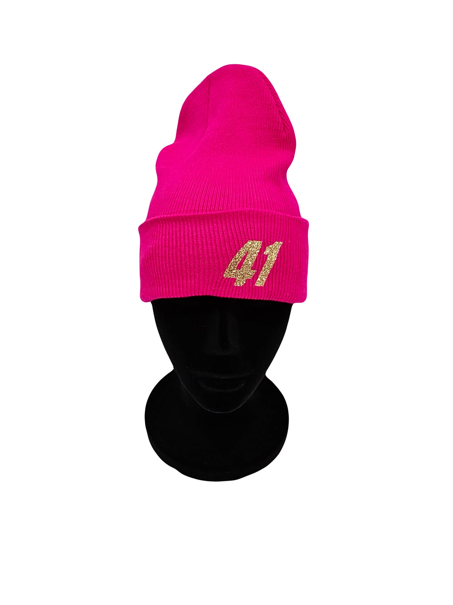 Glitter 41 Cuffed Beanie (Pink)