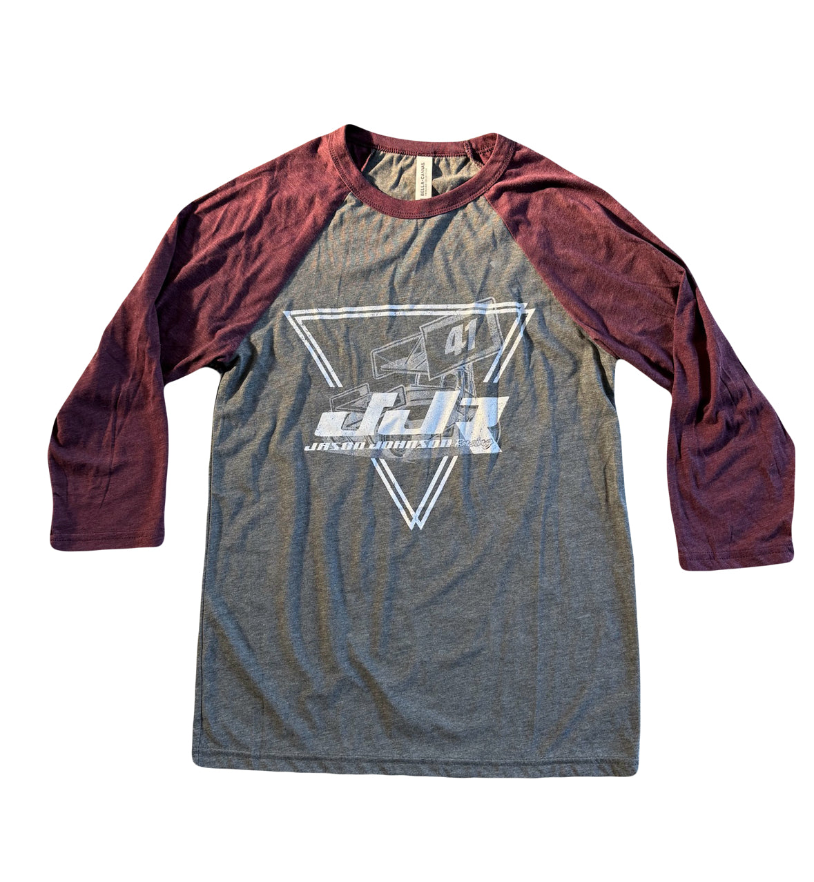 JJR Triangle 3/4 Sleeve T-Shirt (Maroon/Grey)