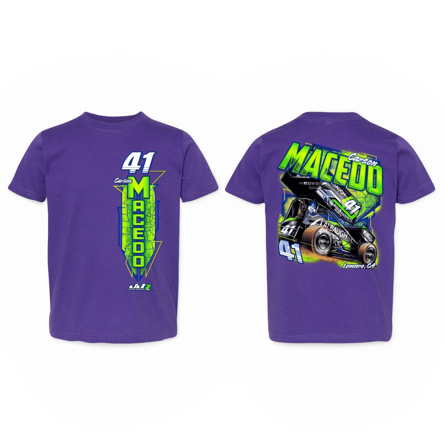 Toddler Big Riggin Design T-Shirt Small Front (Purple)