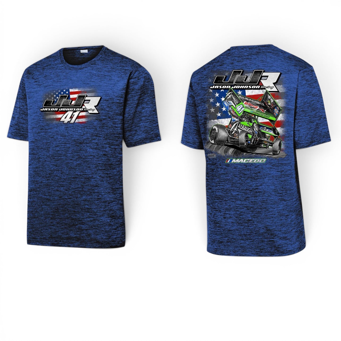 All American Design T-Shirt Polyester (Dark Royal/Black Electric)