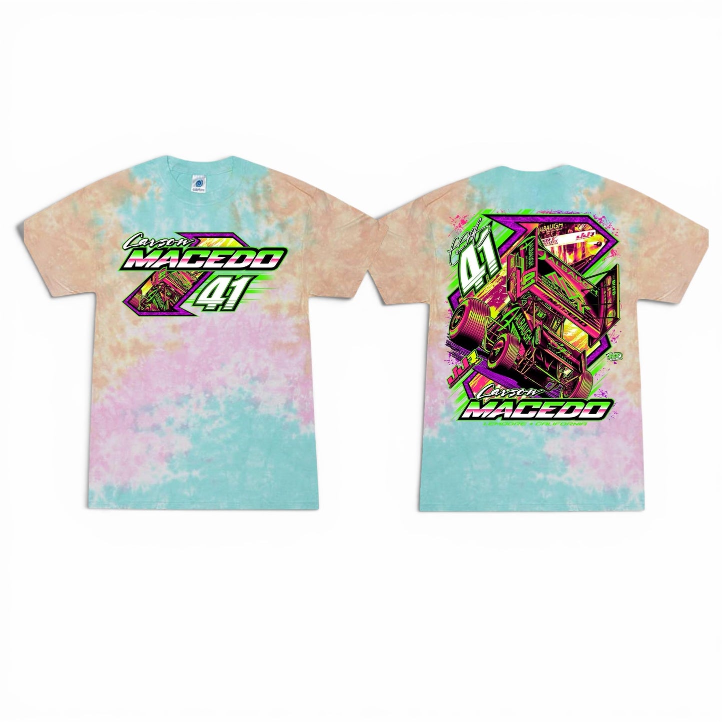 Midnight Neon Design T-Shirt (Tie dye Snow Cone)
