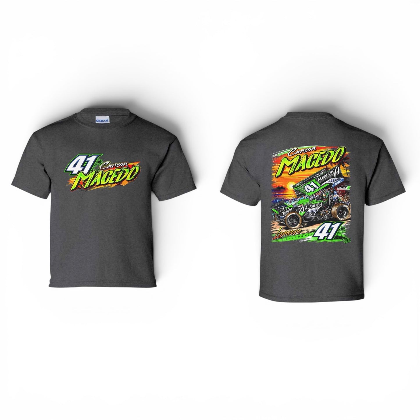Youth Cali Vibes Design T-Shirt (Heather Charcoal)