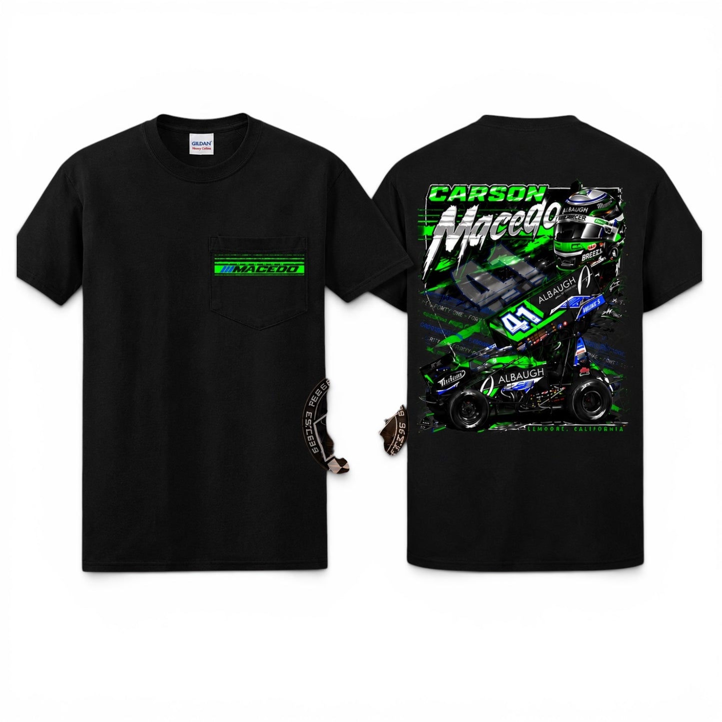 The Macedo Line Design T-Shirt (Black Pocket Tee)