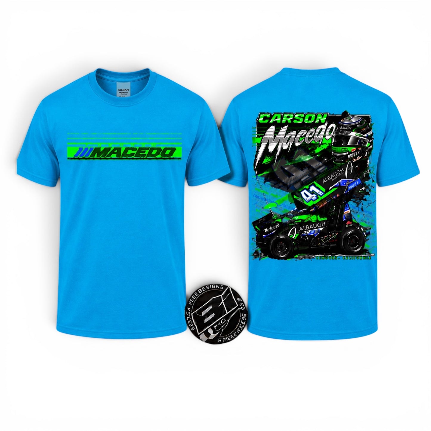 The Macedo Line Design T-Shirt (Neon Royal Blue)