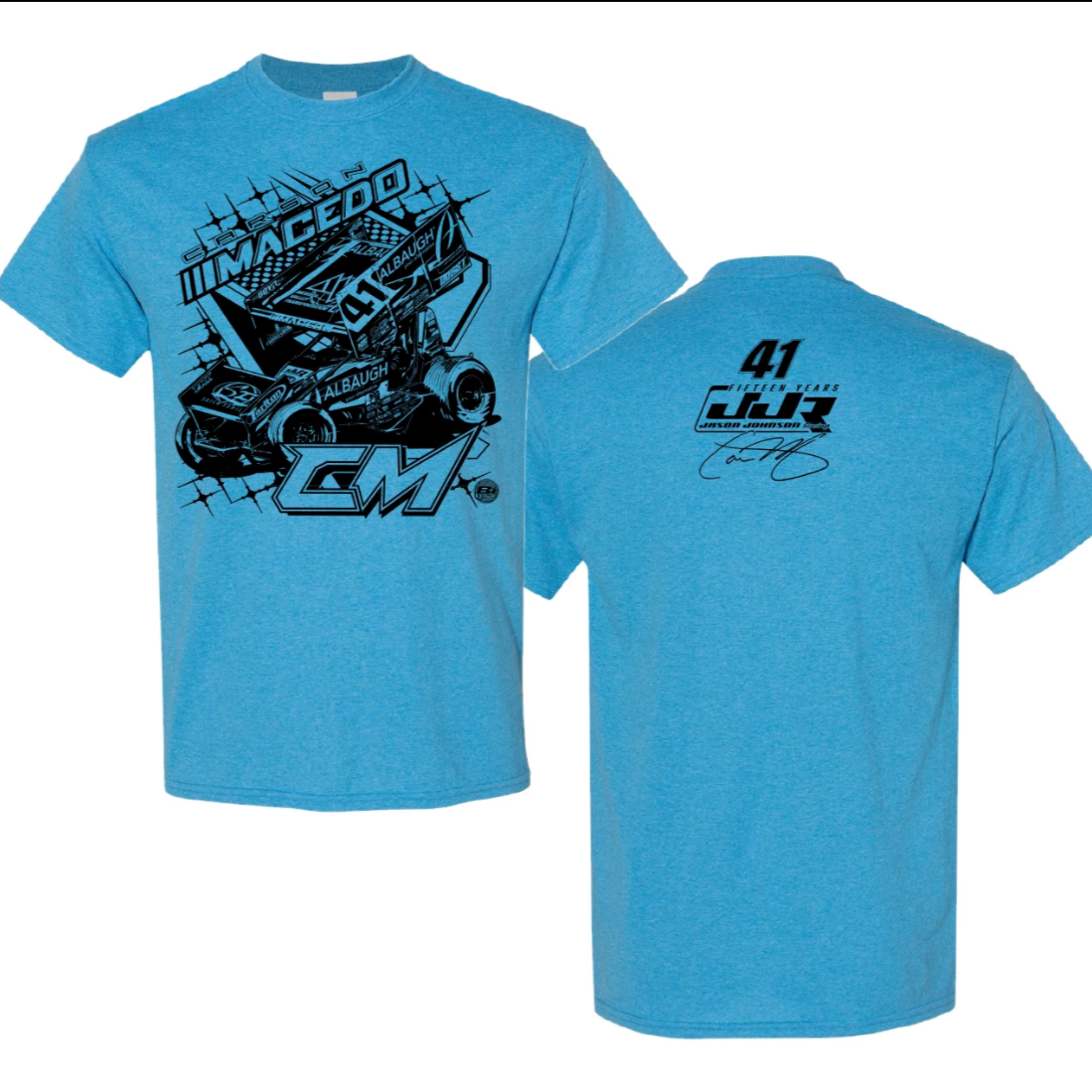 Youth Matte Magic T-Shirt W/ Car On Front (Neon Blue)