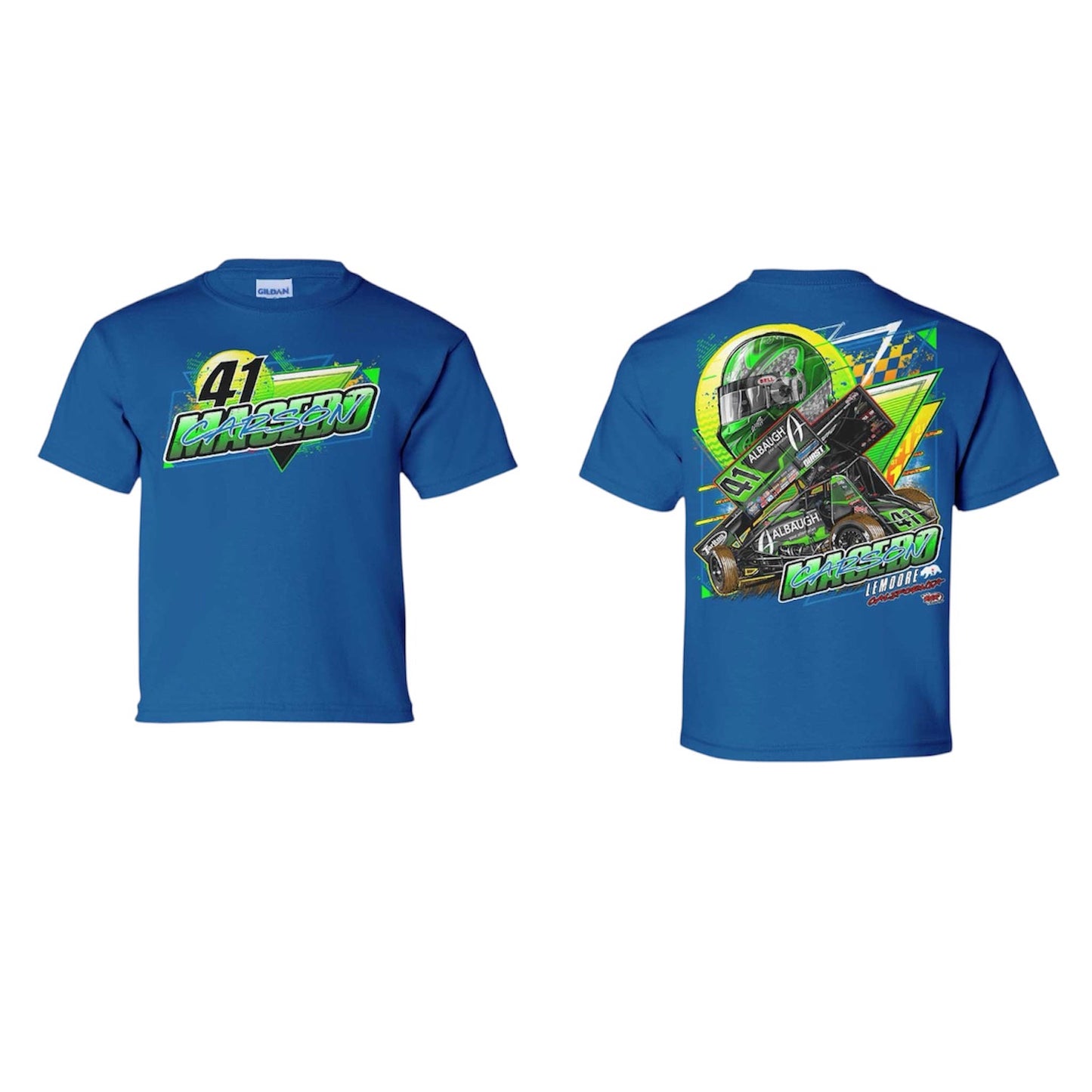 Youth Summer Sunshine Design T-Shirt (Neon Blue)