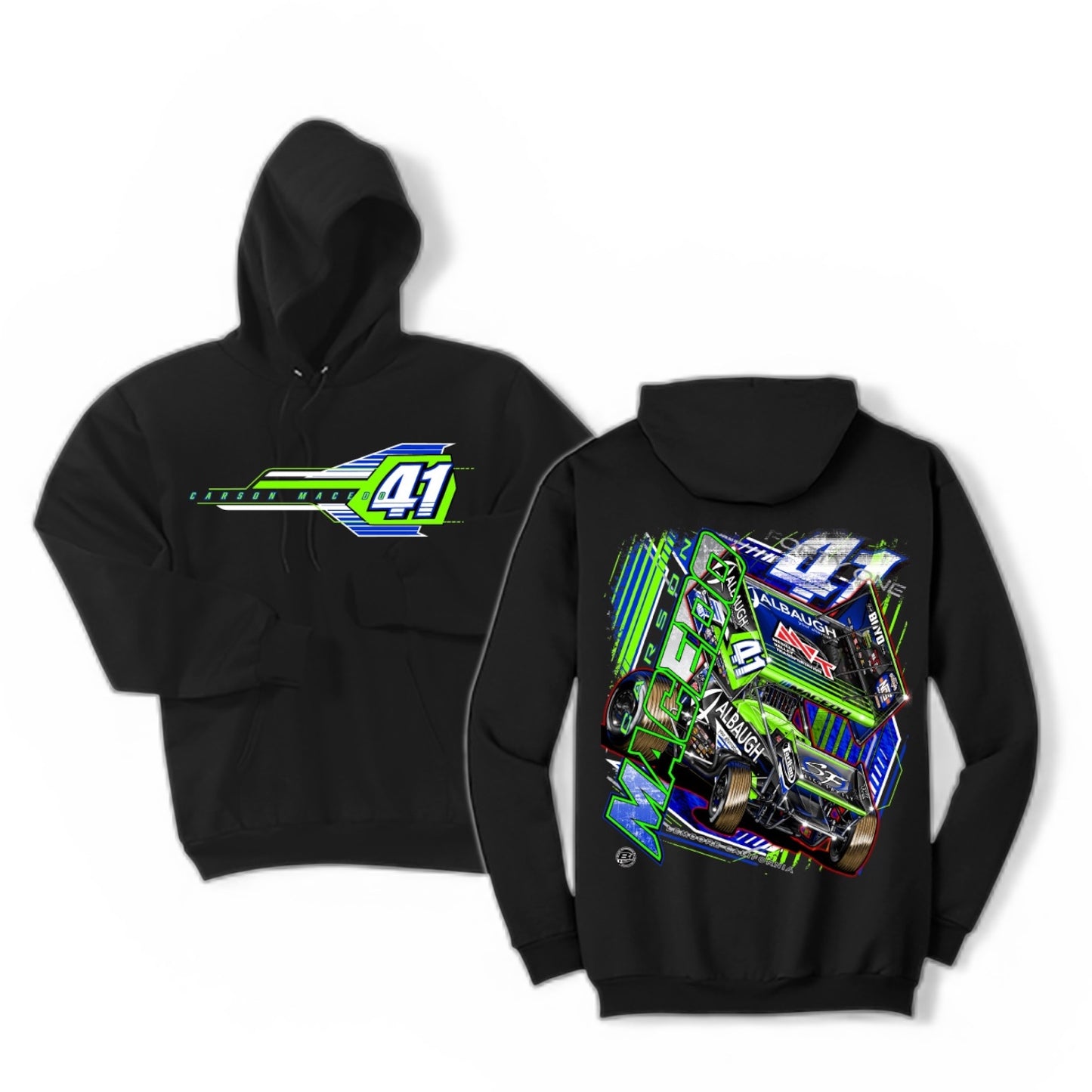 Bullet Blue Design, Hoodie (Black)