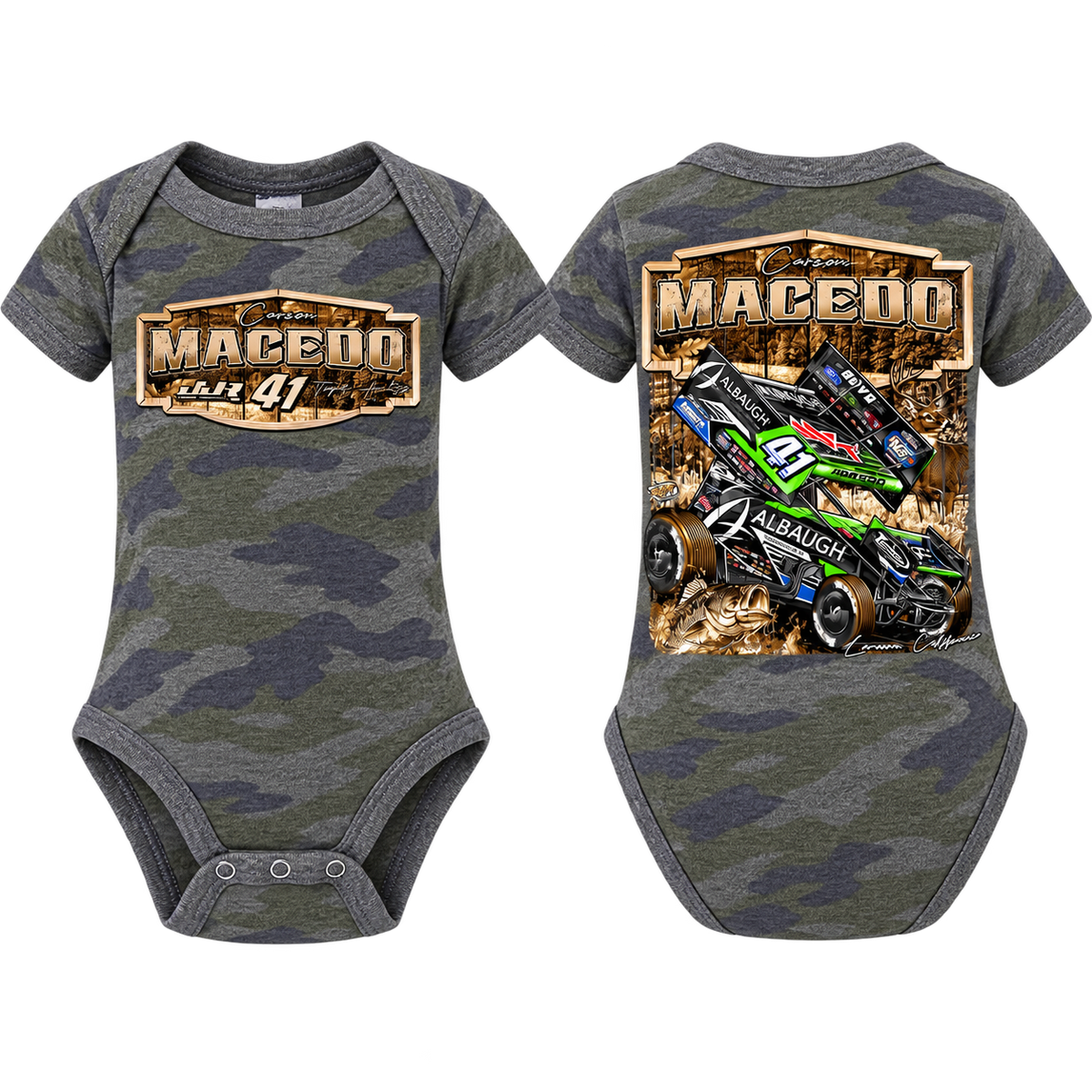 Infant Huntin' Horsepower Design Onesie (Camo)