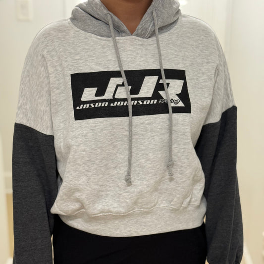 Two Tone Cropped Hoodie (Tan & Grey)