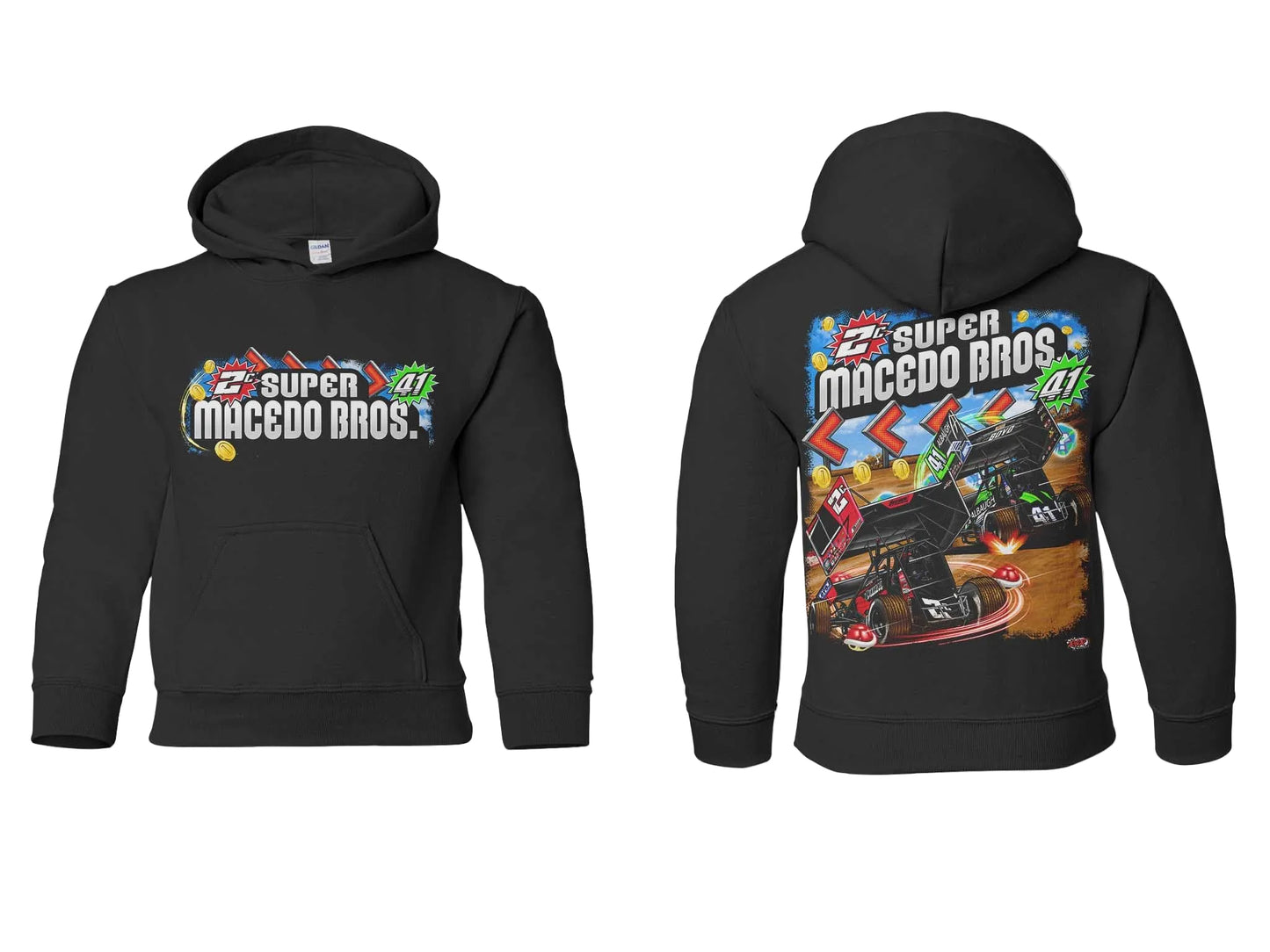 Toddler/Youth Macedo Brothers 2.0 Design Hoodie (Black)