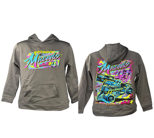 Youth 2025 Neon Polyester Hoodie (Dark Smoke Grey)