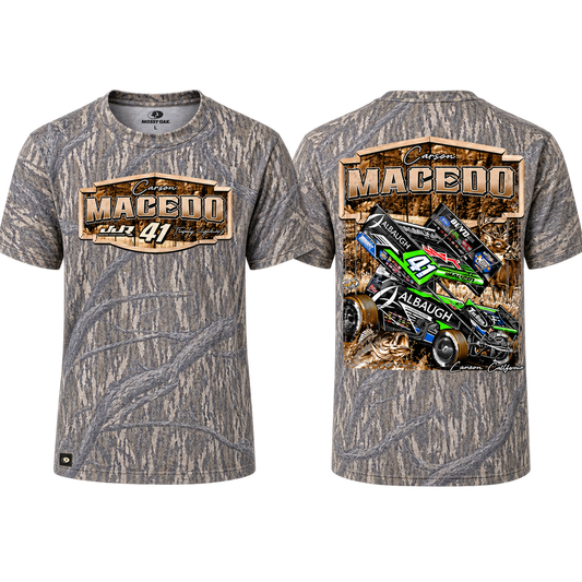 Huntin' Horsepower Design T-Shirt (Washed Mossy Oak)
