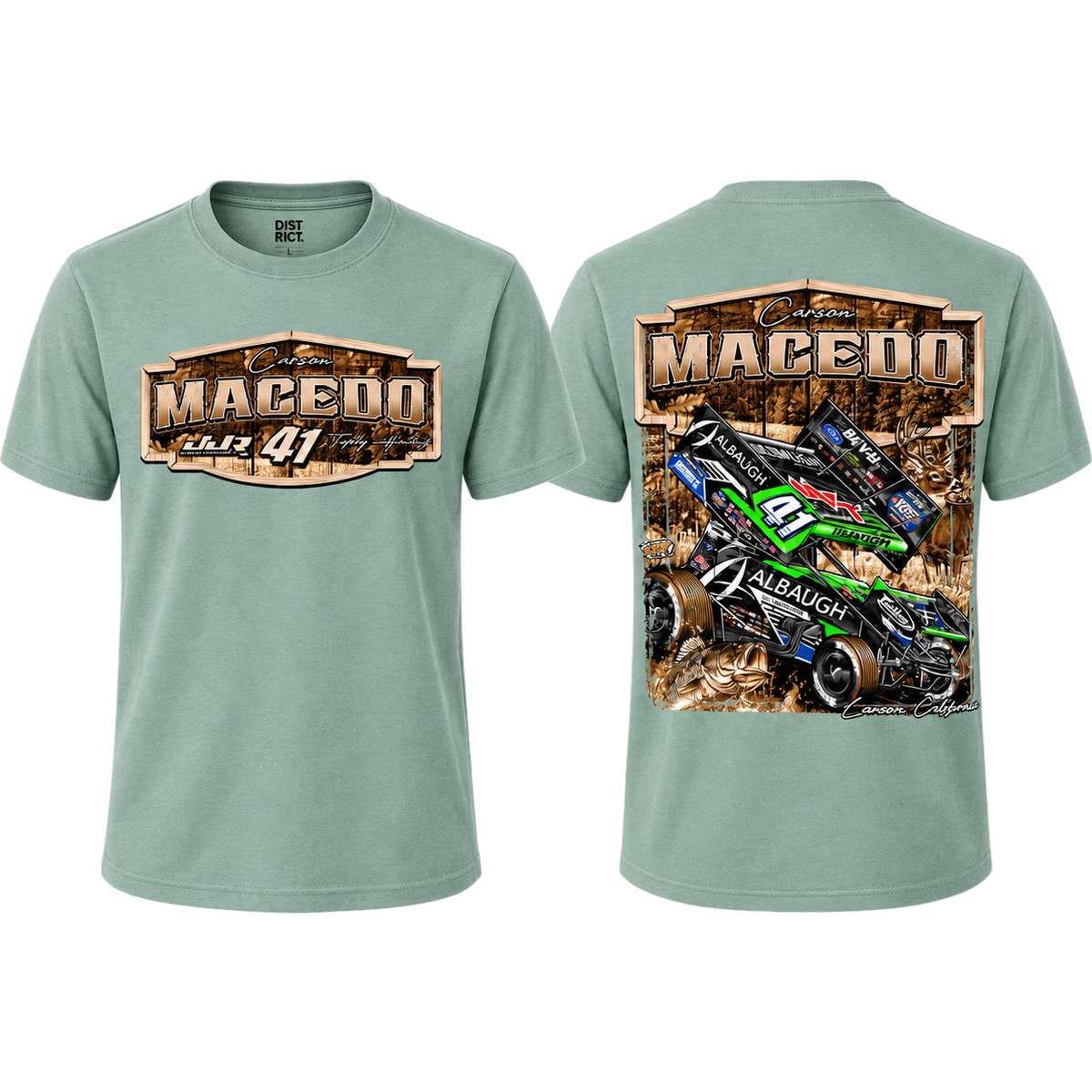 Huntin' Horsepower Design T-Shirt (Heather Dusty Sage)