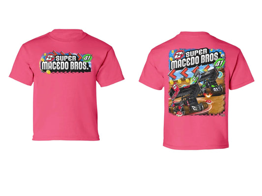 Toddler Macedo Brothers 2.0 Design T-Shirt (Raspberry/Hot Pink)