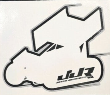 White JJR Car At Speed Decal (#12)