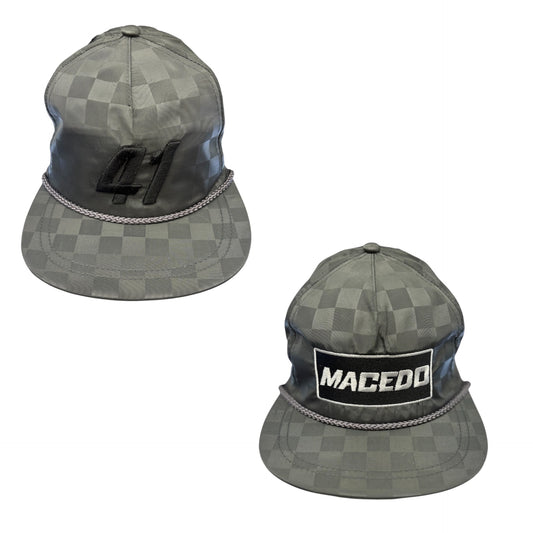 Checkered Rope Hat Snapback (Grey)