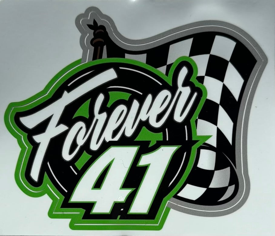 41 Forever Checkered Flag Decal (#11)