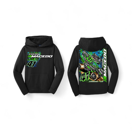 Youth Ocean Breeze Polyester Hoodie (Black)