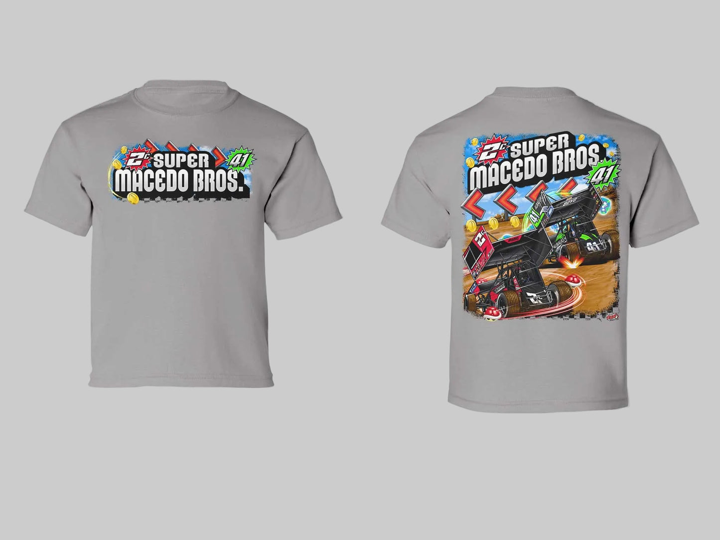 Youth Macedo Brothers 2.0 Design T-Shirt (Heather Charcoal)