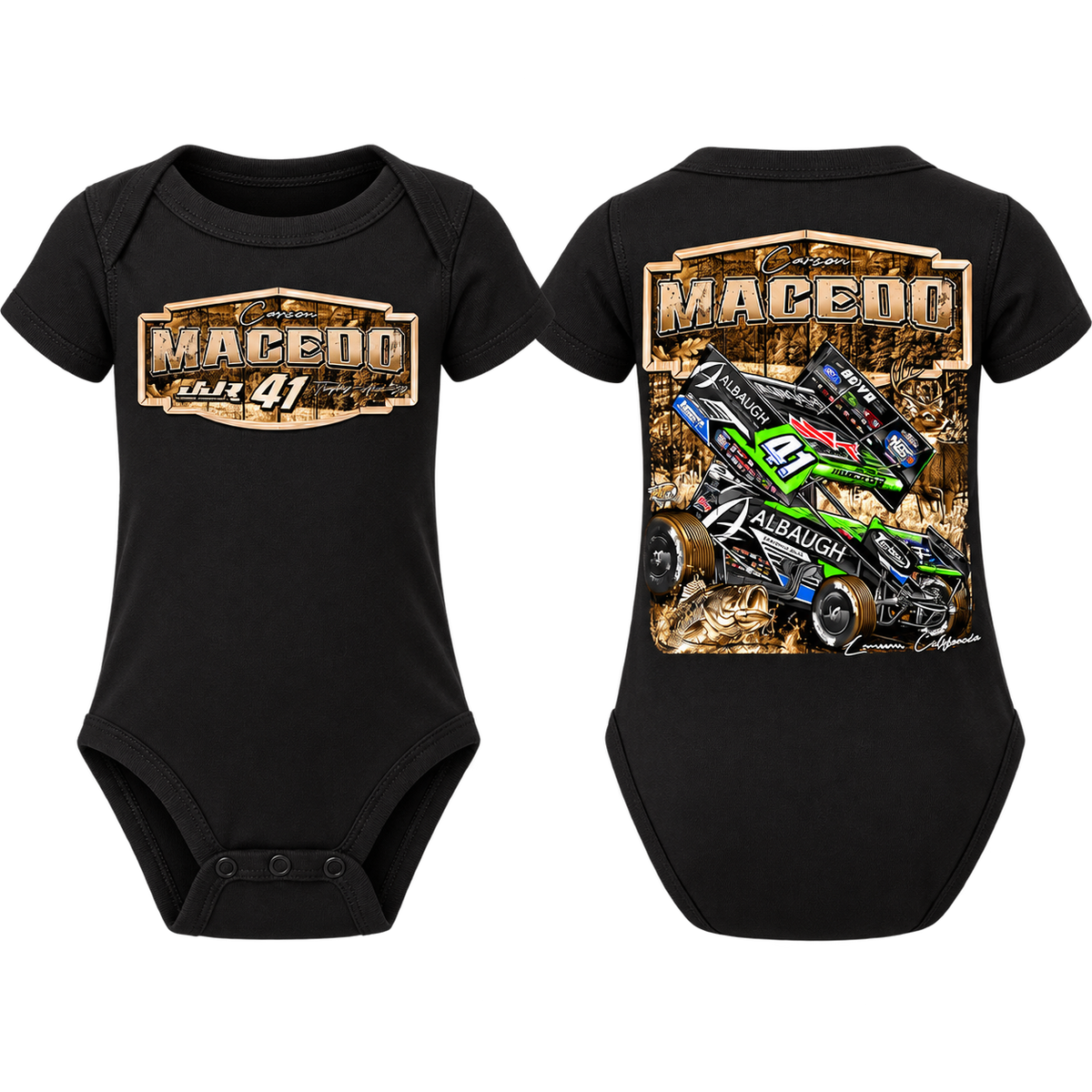 Infant Huntin' Horsepower Design Onesie (Black)