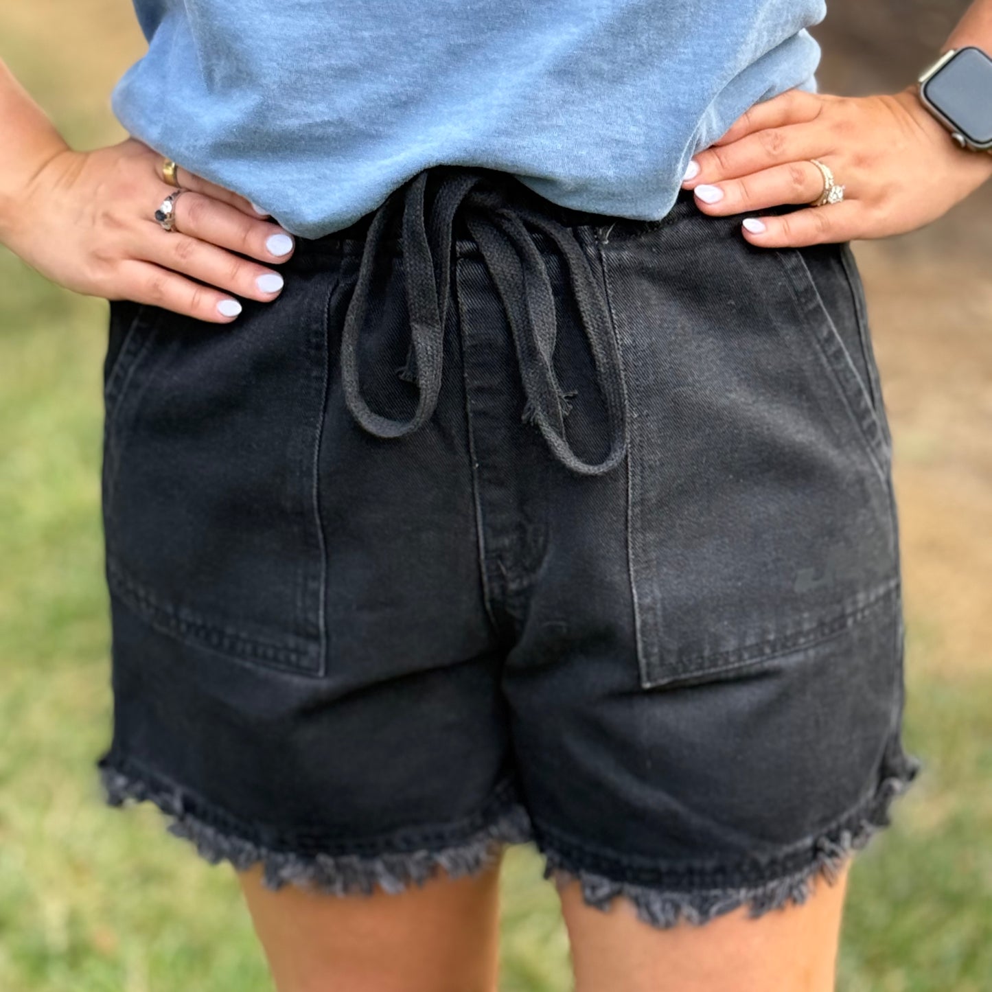 Ladies JJR Logo Shorts (Black)