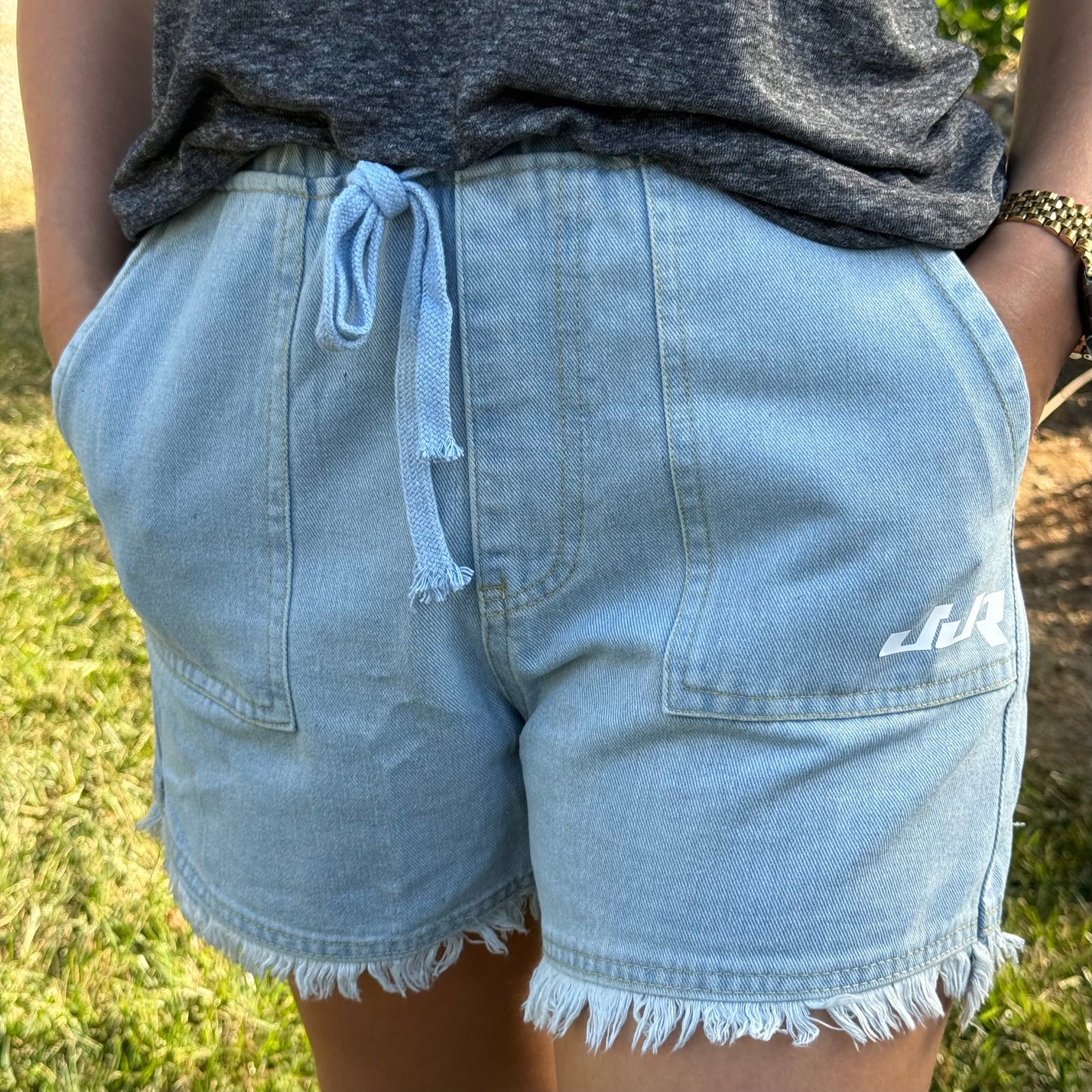 Ladies JJR Logo Shorts (Denim)