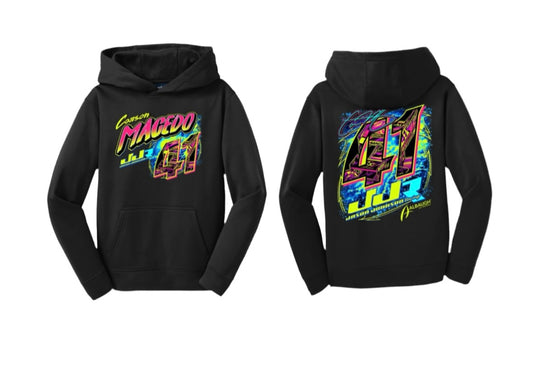 Youth Electric Neon SportTek Hoodie (Black)