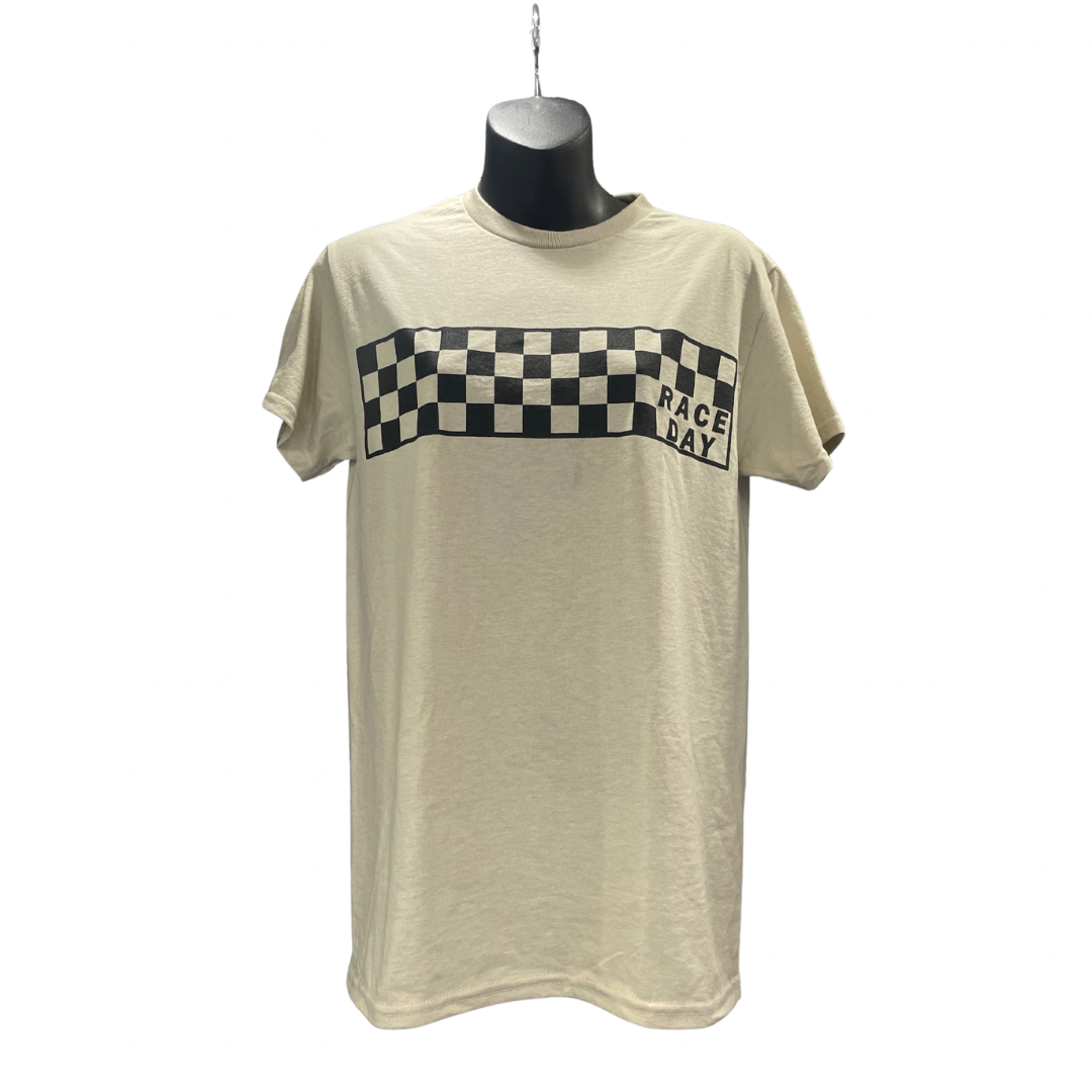 Checkered Race Day T-Shirt (Sand)