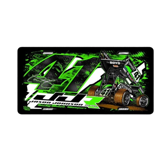 Neon Green Splash License Plate