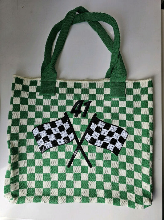 Ladies Cross Flag Shoulder Bag (Green Checkered)