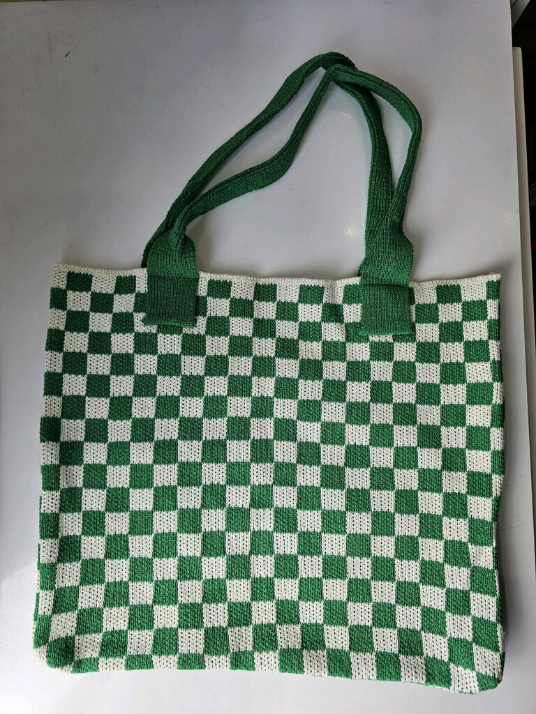 Ladies Cross Flag Shoulder Bag (Green Checkered)