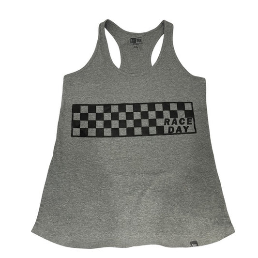 Ladies Race Day Razor Back Tank Top (Grey)