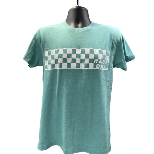 Checkered Race DayT-Shirt (Seafoam)