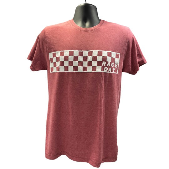 Checkered Race Day T-Shirt (Burgundy)