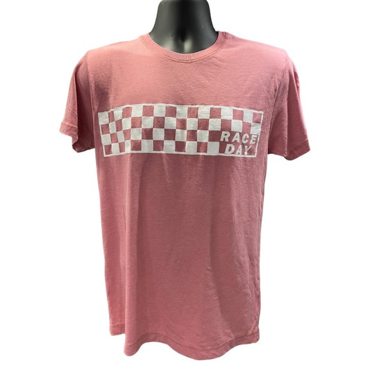 Checkered Race Day T-Shirt (Rose)