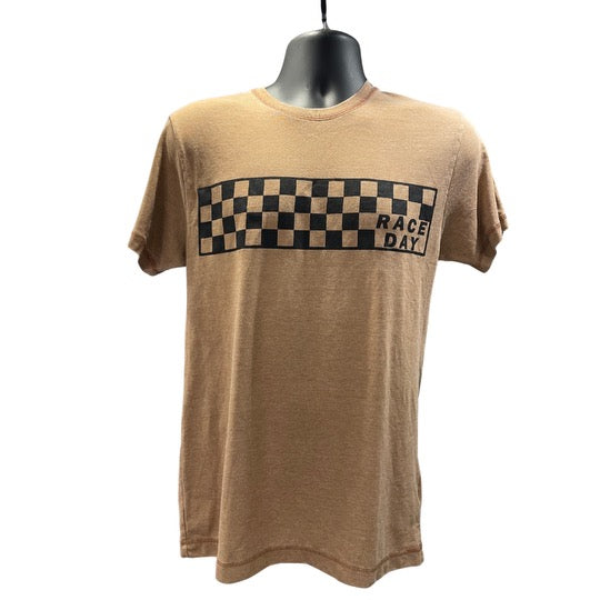 Checkered Race Day T-Shirt (Caramel)