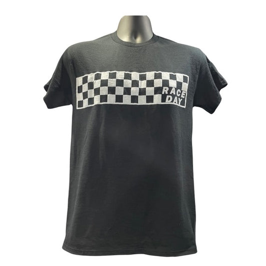 Checkered Race Day Youth T-Shirt  (Black)