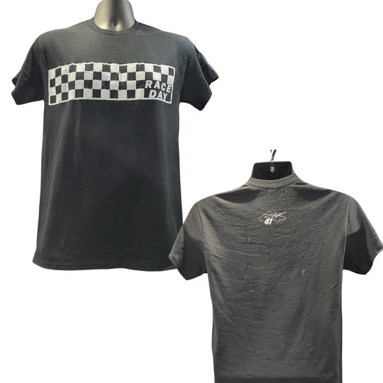 Checkered Race Day Youth T-Shirt  (Black)