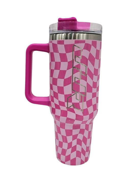 2024 JJR Checkered Tumbler (Pink and Light Pink)