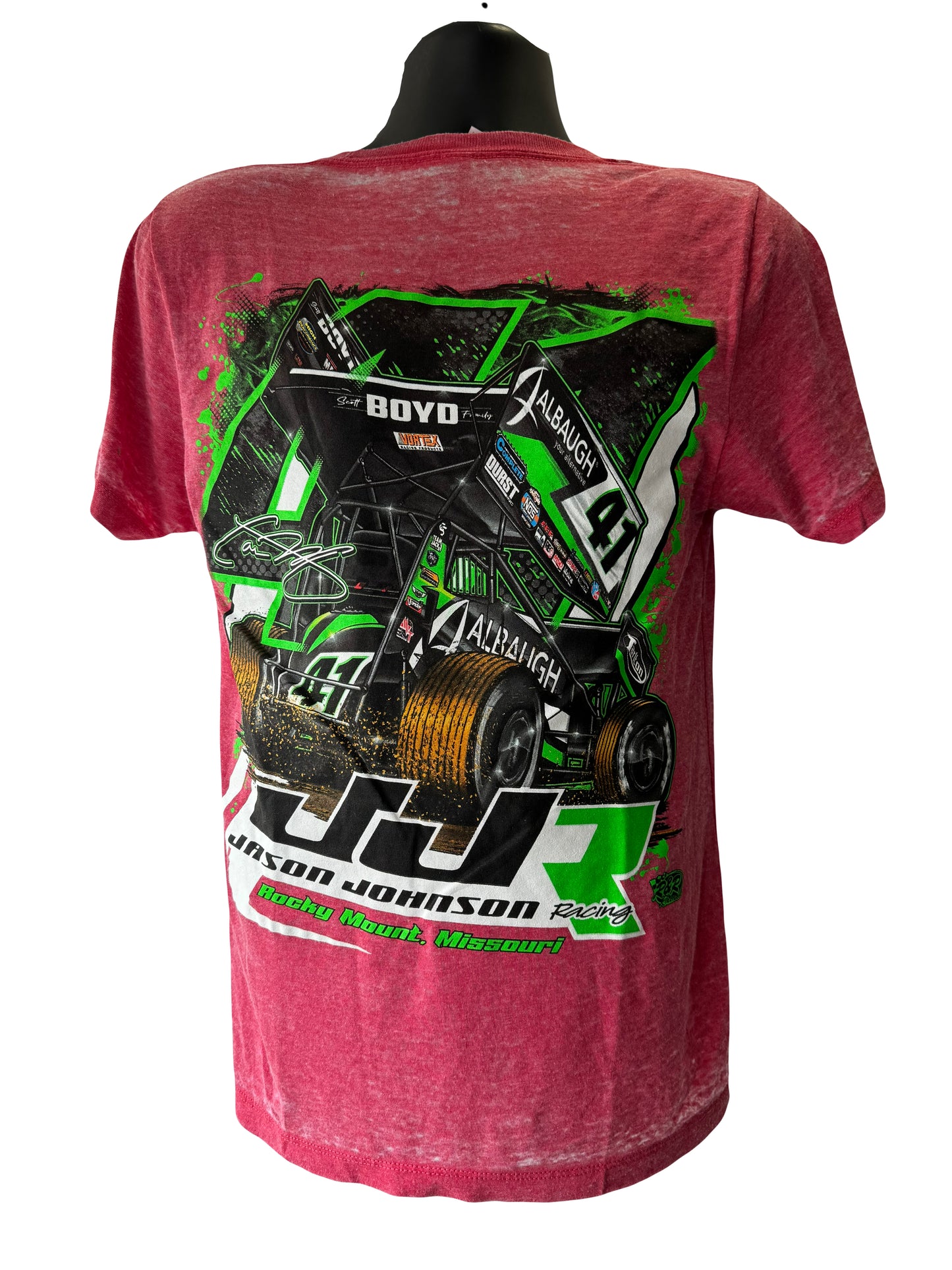 Neon Green Splash T-Shirt (Pink Acid Wash)